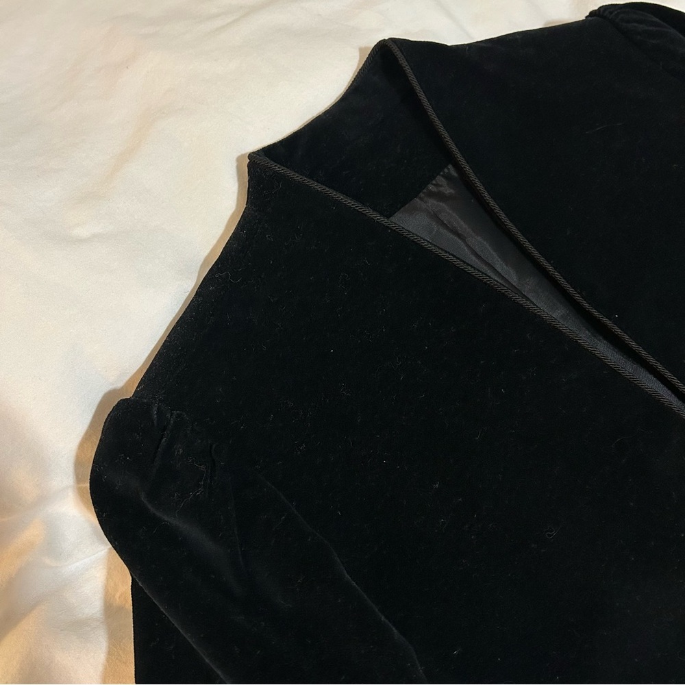 Vintage Velvet cropped Black Women's Jacket with rope trim details XS - Picture 7 of 12